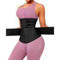 Waist Trainer Corset Neoprene Sweat Belt Tummy Slimming Sport Shapewear Breathable Belly Fitness Modeling Strap Shaper - black