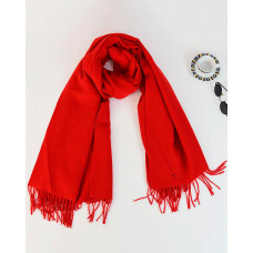 Warm Long Tassel Design Scarf - red