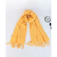 Warm Long Tassel Design Scarf - yellow