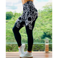 Women's Leggings Baroque Printed Splicing Skinny Yoga Pants - style2