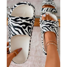 Zebra Stripe Print Casual Slippers - zebra