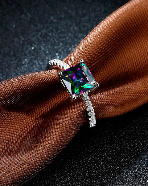 1pc Minimalist Zircon Decor Ring - Multicolor